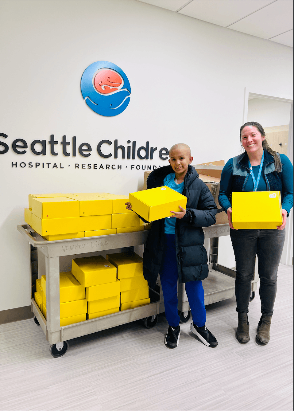 Comfort kits being assembled by Kyra’s Hope volunteers.